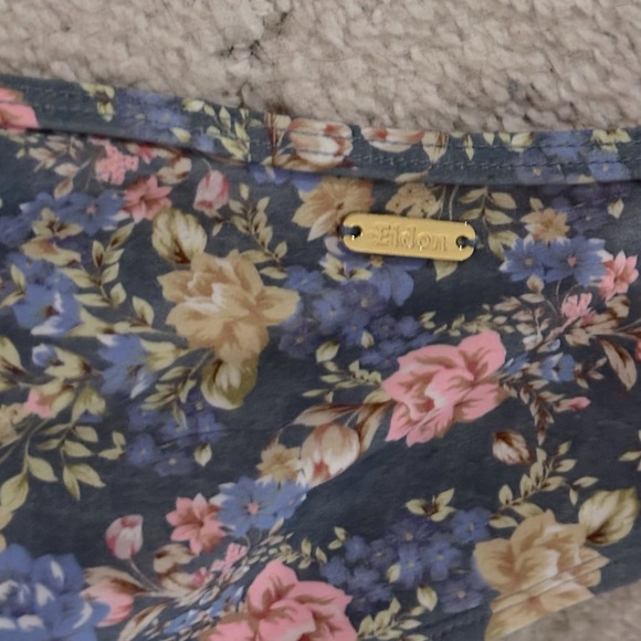 Eidon Blue & Pink Floral Print Bikini Top Set XL Top Large Bottoms Moxie Rebel - Picture 9 of 9